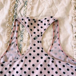Lululemon pink polka dot athletic tank